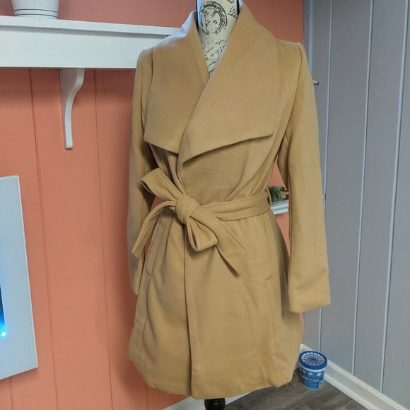 SOFT WIDE LAPEL WAIST TIE COAT - Picture 9 of 9